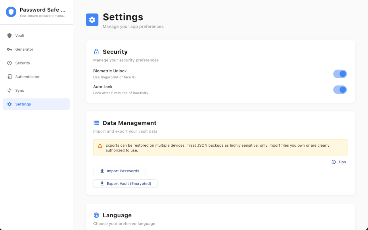 Import & export — macOS